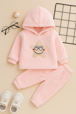 THE LITTLE BUNNY HOP IN STYLE Baby Boys & Baby Girls Casual Sweatshirt Pyjama(PINK)