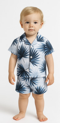 dhairyatraders Baby Boys & Baby Girls Casual Shirt Shorts(Dark Blue)