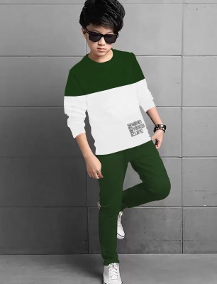 Varsha Boys Casual T-shirt Pant(Green)