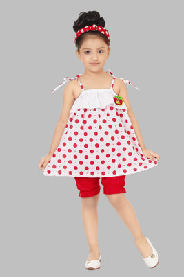 Fessist Baby Girls Casual Top Pant(Red)
