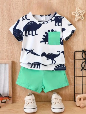 Indhrani Creation Baby Boys & Baby Girls Casual T-shirt Shorts(Pista)