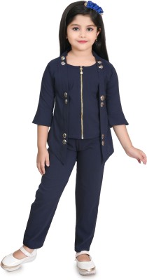 MRM FASHION Girls Party(Festive) Top Pant(BLUE)