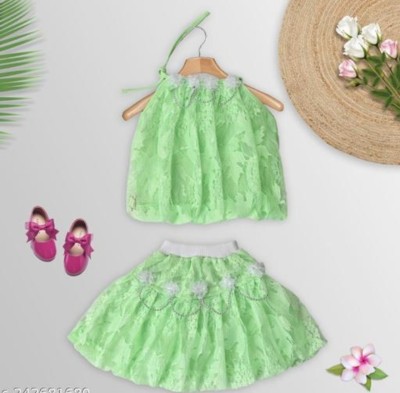 AROWTEX Baby Girls Party(Festive) Dress Skirt(Green)