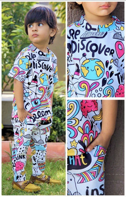 Silvery Baby Boys & Baby Girls Casual T-shirt Trouser(multicolor)