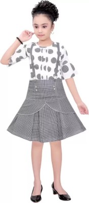 Aditya Creation Girls Party(Festive) Top Skirt(Grey)