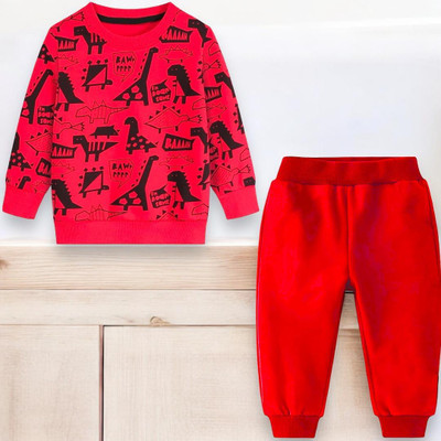 toystshirt Baby Boys & Baby Girls Casual Sweatshirt Pant(Red)