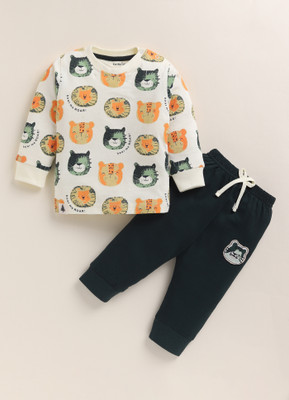 karnika care Boys Casual Sweatshirt Pant(white)