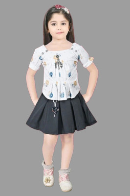 HouseOfCommon Baby Girls Party(Festive) Top Skirt(Grey)