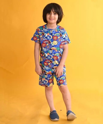 ZIKIGO Baby Boys & Baby Girls Casual T-shirt Shorts(Blue)