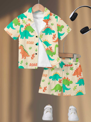 DHEEMHI Baby Boys & Baby Girls Casual Shirt Shorts(Yellow)