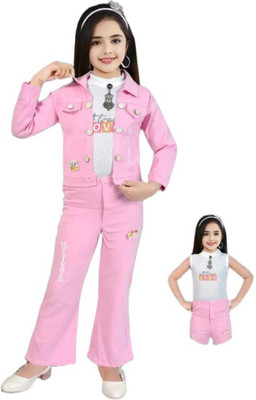 Zudi Girls Disney Princess Party(Festive) Jacket Pant(Pink)