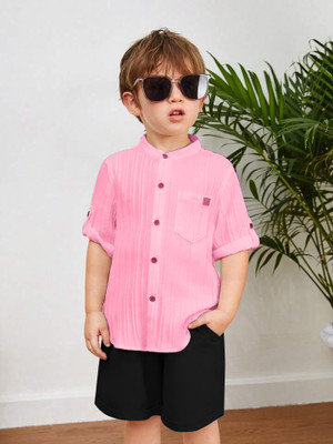 Nelkar Baby Boys & Baby Girls Casual Shirt Shorts(PINK)