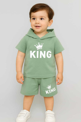 Tha kids Villa Baby Boys & Baby Girls Casual T-shirt Shorts(Mint Green)