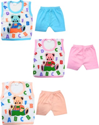 Narrow Margin Baby Boys & Baby Girls Casual T-shirt Shorts(Multicolor)