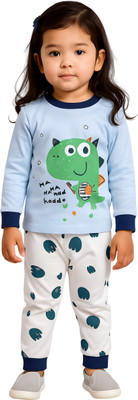 HDKFASHION Baby Boys & Baby Girls Casual T-shirt Pant(WATER BLUE)