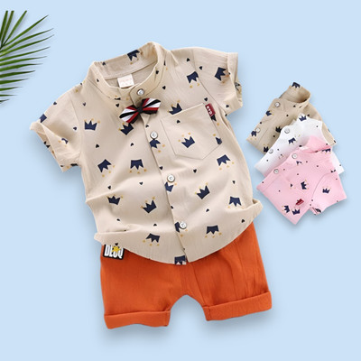 RUANA ELVIS Baby Boys & Baby Girls Casual Shirt Shorts(ROYALTAJ_CHIKU_FANTA)