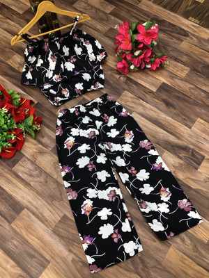 KhushiCreation Girls Party(Festive) Top Pant(BLACK)