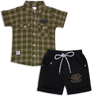 Silver Kraft Baby Boys Casual T-shirt Shorts(Green)