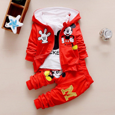 ZAFROONKIDZE Baby Boys & Baby Girls Mickey Party(Festive) Jacket Pant(RED)
