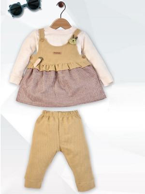 Kiko Baby Girls Casual Top Pant(Yellow-1)
