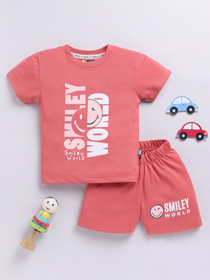 YK X Tinyo Boys & Girls Casual T-shirt Shorts(Peach)