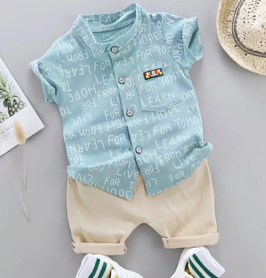 Woxaa Boys Party(Festive) Shirt Shorts(Sky_Aplha)