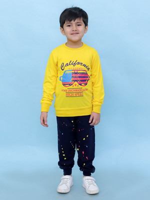 Chandrika Boys Casual T-shirt Track Pants(GOLD)