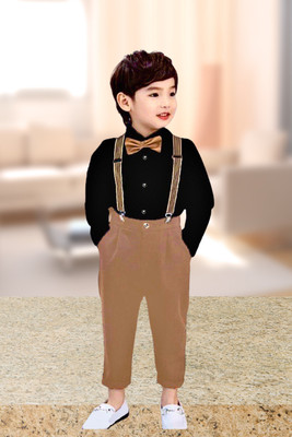 KRIYU CREATION Boys & Girls Party(Festive) Shirt Pant(Black)