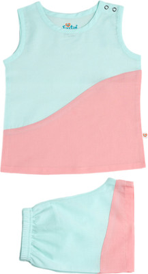 Firstin Baby Boys & Baby Girls Casual Vest Shorts(Mint)
