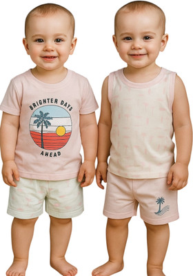 Little Teddy Baby Boys & Baby Girls Casual Bodysuit Bodysuit(Pink)