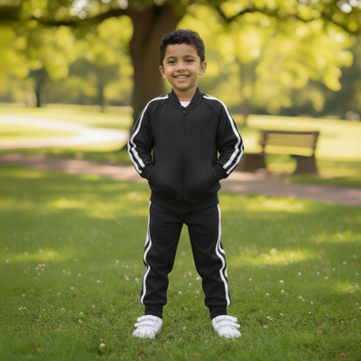 Kwikk Baby Boys & Baby Girls Casual Sweatshirt Track Pants(Black)