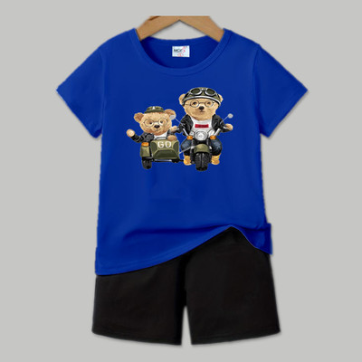 MGRS Baby Boys & Baby Girls Casual T-shirt Shorts(BLUE)