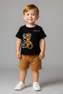 Lofn Baby Boys Casual T-shirt Shorts(Multi)