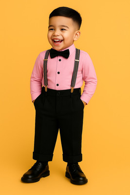 Bleckz Someck Boys Party(Festive) Shirt Pant(Pink)