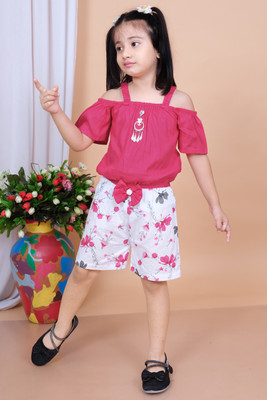 A Tumpa collection Baby Girls Casual Top Pant(Pink)