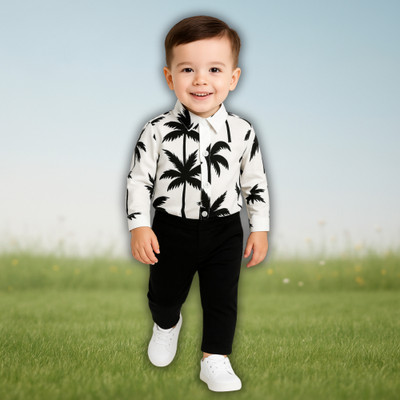 menvy Baby Boys Party(Festive) Shirt Pant(WHITE FLOWSOME PATTERN)