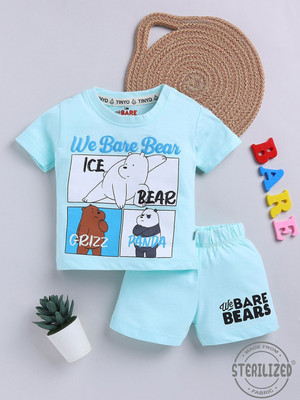 YK X Tinyo Boys & Girls WWE Casual T-shirt Shorts(Blue)