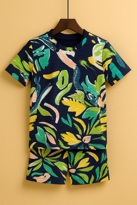 RIGO Boys & Girls Casual T-shirt Shorts(Navy)