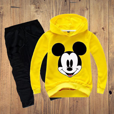 Brzee Baby Boys & Baby Girls Mickey Casual Sweatshirt Pant(Yellow)