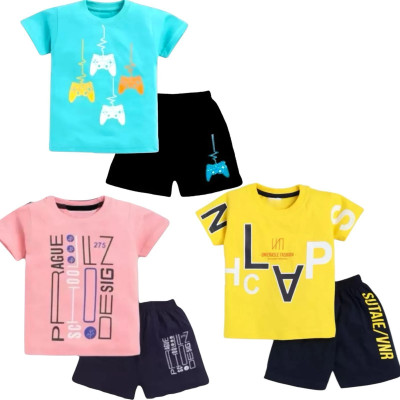 DIAMOND EXPORTER Baby Boys Casual T-shirt Track Pants(COMB0-3)