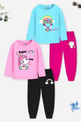 Trampoline Baby Boys & Baby Girls Casual T-shirt Pyjama(Multicolor)