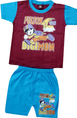 MRBB Baby Boys Batman Casual T-shirt Track Pants(BROWN)