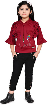 AsSahanaraDresses Baby Girls Party(Festive) Top Pant(MAROON)