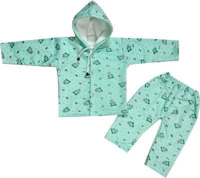 Kifayati Daam Baby Boys & Baby Girls Casual Jacket Pant(Green)