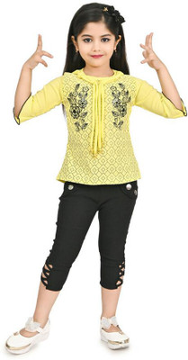 asrup Baby Girls Party(Festive) Top Pant(YELLOW)