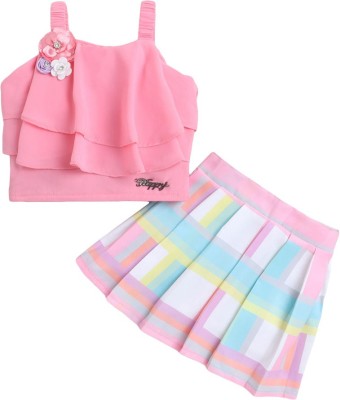 Hopscotch Girls Casual Top Skirt(Pink)