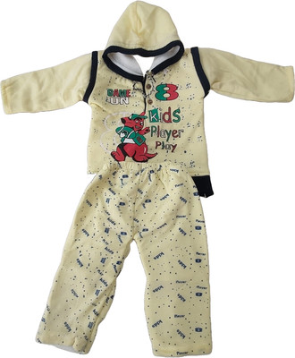 A A Y Collections Baby Boys & Baby Girls Casual Sweatshirt Pant(Lemon Yellow)