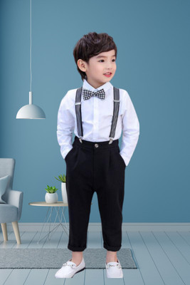 KRIYU CREATION Baby Boys Party(Festive) Shirt Pant(White)