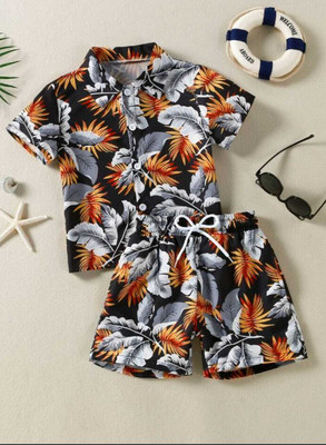AK Creation Baby Boys Casual Shirt Shorts(orange)
