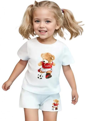 ASHRA TRENDING Baby Boys & Baby Girls Casual T-shirt Shorts(Multicolor)